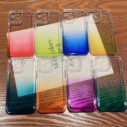 Gradient Soft TPU Cases For Iphone 15 14 Pro Max 14 Plus 13 12 11 X XS XR 8 7 Plus Silicone Fashion Dual Colour Clear Transparent Phone Cover Back Skin