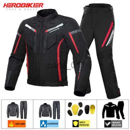 Others Apparel Waterproof Motorcycle Jackets Moto Jacket Pants Suit Windproof Motorcross Riding Racing Motorbike Clothing With Protective Gear x0926