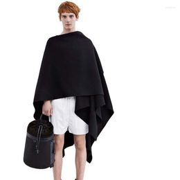 Men's Wool Men's Woollen Coat Long Loose Couple's Jacket Winter Trend Windbreaker Sleeveless Cape Cloak Tops