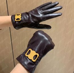 Gloves Luxurys designers Leather Sheepskin Ladies Luxury Winter Warm Glove Mitten Gloves