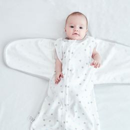 Sacos de dormir Saco de dormir bebê nascido algodão anti-choque swaddle toalha cobertores zíper sleepsack criança abraço colcha envoltório saco de dormir roupa de cama 230926