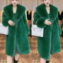 Womens Fur Faux Winter Coat Women Thickened Artificial Mid Length Mink All Match Big Collar Long Sleeved Female Outwear 230925