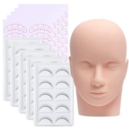 False Eyelashes Mannequin Head for Eyelash Extension With Practice Eyelashes Silicone Mannequin Head Eye Pads Lash Extension Supplies Kits 230925