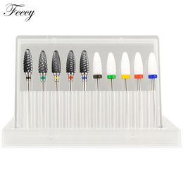 Nail Manicure Set 10pcs Milling Cutter for Manicure Set Ceramic Carbide Nail Drill Bits for Removing Gel Varnish Drill Manicure Machine Pedicure 230925