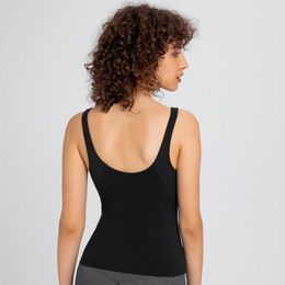 Active Shirts Light Support Waist-Length Tank Top Buttery-soft Feels Weightless Yoga Sleeveless Shirt Built-in Shelf Bra Sport Fitness Vest