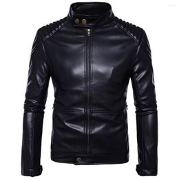 Men's Fur Good Quality Men Leather Coats Slim Fit Diagonal Zipper Casual PU Jackets Moto Biker Learher And 5XL