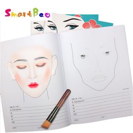 Notepads Makeup Face Charts Notebook with Open and Closed Eyes for Professional Artist 6 Shapes In One Book 30 Sheets Paper 230926