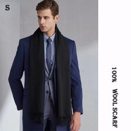 Scarves High Quality 100 Wool Scarf Autumn Winter Men Women Solid Versatile Classic Business Soft Thick Muffler Male 230925