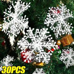 Christmas Decorations 30PCS/Bag Plastic Snowflake Decor White Artificial Tree Xmas Year Party Home