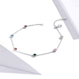 21 5cm anklet 925 Sterling Silver Romantic Small round zircon Charm Anklet For Women S925 Ankle Bracelet Adjustable Length 211018326f