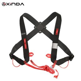 Carabiners XINDA Camping Ascending Decive Shoulder Girdles Adjustable SRT Chest Safety Belt Harnesses Rock Climb Safety Protection Survival 230925