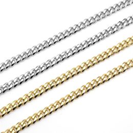 Necklace Cuban Link Chain Stainless Steel 18K Gold Plated Tone Punk Jewelry Bracelet Necklace3 5 7mm24 254H