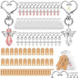 Keychains Lanyards 24Pcs Angel Guardian Pendants With Organza Bags And Thank You Tag For Party Return Gifts Favors Drop Delivery Fashi Dhtra