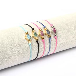 New Design Handmade Bracelets Women 2019 New Rope Cz Beads Bracelets Jewellery Accessories Evil Eye Lucky Hamsa bracelet307x