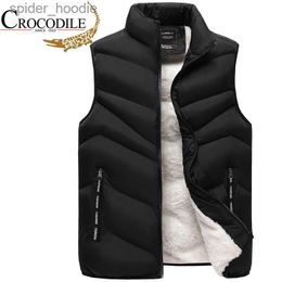 Men's Down Parkas Brand Down Cotton Vest Mens Winter Fleece Warm Lamb Fleece Jacket Men's Thick Plus Size Youth Jacket Waistcoat S-8XL Vests Gilet L230926