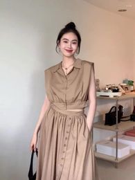 Women's T Shirts Salt Series Wear With Two Pieces Of Imperial Elder Sister Suit Female Spring And Summer Show Thin Khaki Temperament