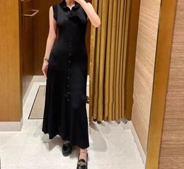 Sandro Women French Elegant Sleeveless Black Tank Long Dress