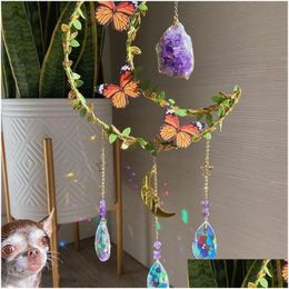 Keychains Lanyards Monarch Fairycore Suncathers Fairy Suncatcher Moon Child Amethyst Crystal Healing 230715 Drop Delivery Fashion Acce Dhzee