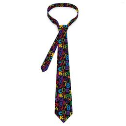 Bow Ties Letter Print Tie Colourful ABCs Leisure Neck Adult Classic Casual Necktie Accessories High Quality Graphic Collar