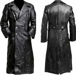 Jaqueta masculina de pele vintage de outono e inverno de couro medieval