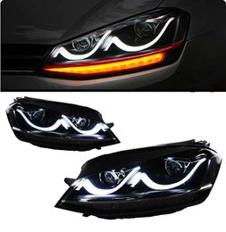 Car Front Headlight For VW Golk7 Golf 7 MK7 2013-20 17 Headlights LED DRL Running Lights Bi-Xenon Beam Fog Lights