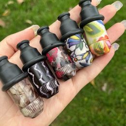 1pcs Printing Colour Alloy Nipple Tobacco Pipe Smoke Tobacco Pipes With Rubber Mouthpiece Smoking Tool Cigarette Accessories