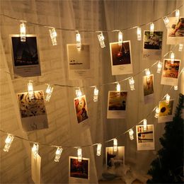 Other Event Party Supplies Pegs String Lights LED Clip Cards Pos Holder Bright Fairy Lights Christmas Wedding Birthday Party Valentine's day Decoration 230926