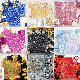 Party Decoration 28pcs Golden Sequin Backdrop Panels For Wedding Baby Shower Background Wall Decor Shimmer Laser Backdrops Curtain 30x30cm2