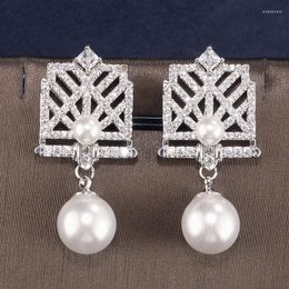 Dangle Earrings Uilz Korean Fashion Elegant Round Pure Love Imitation Pearls Pearl Drop For Women Bridal Wedding Jewelry Wholesale