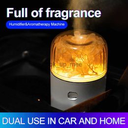 Humidifiers Car Essential Oil Fragrance Diffuser Home Petal Humidifier Automotive Air Purifier Aromatherapy Sparyer with LED Air Fresher YQ230926