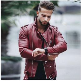 Men's Fur Leather Jacket PU Motorcycle Rider Coat Brand Clothing For Autumn Casual