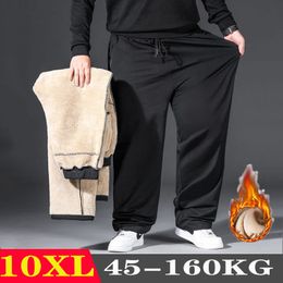 Men's Pants 10XL Oversize Plush Casual Pants Mens Warm Cargo Pants Plus Size Men Winter Warm Plush Trousers Streetwear Thickened Loose Pants 230925