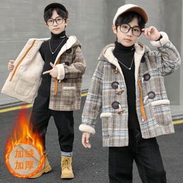 Coat Autumn and Winter Children's Boys' English Style Long Woolen 312Y 230926