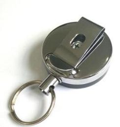 Retractable Metal Card Badge Holder Steel Recoil Ring Belt Clip Pull Key Chain 1OPG Search Pop metal buckle LL