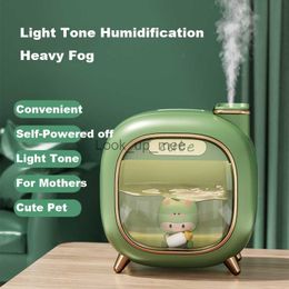 Humidifiers 500ML Cute Pet Air Humidifier For Home Bedroom Wireless/USB Double Nozzle Aroma Essential Oil Diffuser With Colorful Night Light YQ230926