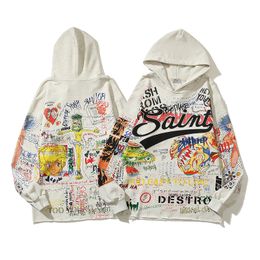 Autumn/Winter MXXXXXXX Letter Graffiti Print Murakami Long Hoodie Sweater Hooded Youth Pullover Coat