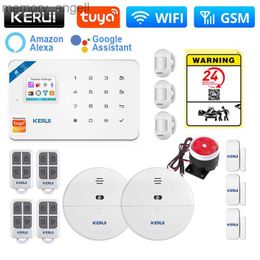 Alarm systems KERUI W181 Home Security Alarms WIFI GSM Alarm Support Alexa Google Home Tuya Smart Motion Sensor Detector Door Sensor Siren YQ230926