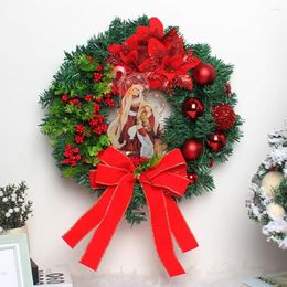 Decorative Flowers Christmas Wreath Garland Ornament Xmas Front Door Hanging Ornaments Home Office Room Tree Decoration