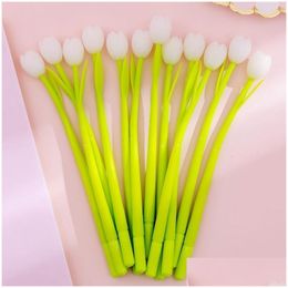 Gel Pens Wholesale 20 Pcs Creative Tip Sile Flower Pen Small Fresh Cute Student Examination Sign Stationary 210330 Drop Delivery Off Ot9Dv