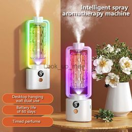 Humidifiers 350ML Ultrasonic Air Humidifier Romantic Light USB Digital display smart Essential Oil Diffuser wall hanging Aroma Anion Mist YQ230926