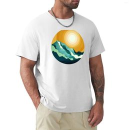 Men's Polos Retro Mountain Sunset T-Shirt Anime Clothes Sports Fan T-shirts Funny T Shirts Oversized For Men