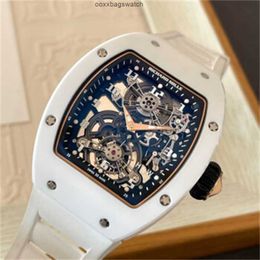 Mills WrIstwatches Richardmill Watches Automatic Mechanical Sports Watches Mills RM1701 Hollow Blank Ceramic Side Gold Tuo Flywheel Mens Fashion Leisure Bus HBMK