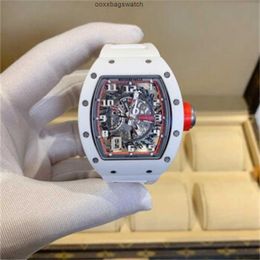 Mills WrIstwatches Richardmill Watches Automatic Mechanical Sports Watches Mens Series Machinery RM030 Limited Edition 42 50mm Mens Watch RM030 White Cerami HBR0