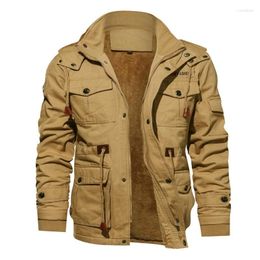 Men's Fur Winter Wool Coats Male Warm Hooded Coat Thick Thermal Outerwear Military Cotton