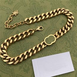 Chic Designer Metal Chain Necklace Double Letter Pendant Necklaces Tiger Head Shape Steel Seal Jewellery With Gift Box222q