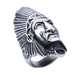 5pcs lot Newest Design Indian Motorcycles Cool Ring 316L Stainless Steel Fashion Jewelry Popular Biker Indian People Ring208G