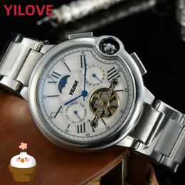 On Luxury Stainless Steel Automatic Mechanics Mens Watch Fashion Day Date Men Designer Clock Gifts Small Dial Working Famous 286k