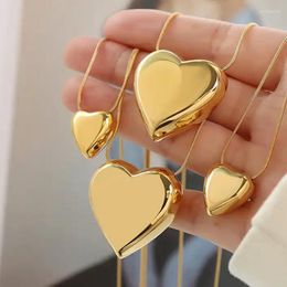 Choker 5Pcs Elegant Fashion18k Gold Plated Jewelry Stainless Steel Heart Statement Pendant Necklace For Women Party Gift