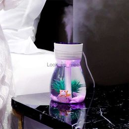Humidifiers 380mL Mini Diffuser Air Humidifier Yours Defus For Cars Offices Bedrooms 7 LED night lights YQ230926