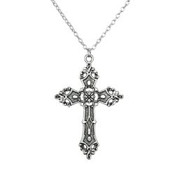 Pendant Necklaces Fashion Vintage Cross For Women Men Gift Punk Gothic Hip Hop Jewelry Choker Wholesale Drop Delivery Pendants Dhvnt